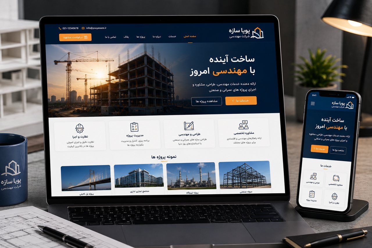 طراحی سایت شرکت مهندسی پویا سازه