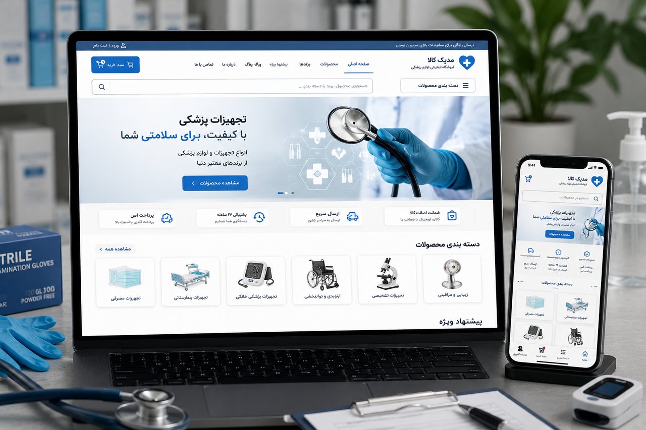 طراحی فروشگاه اینترنتی لوازم پزشکی