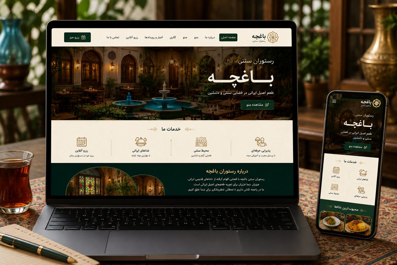 طراحی سایت رستوران سنتی باغچه